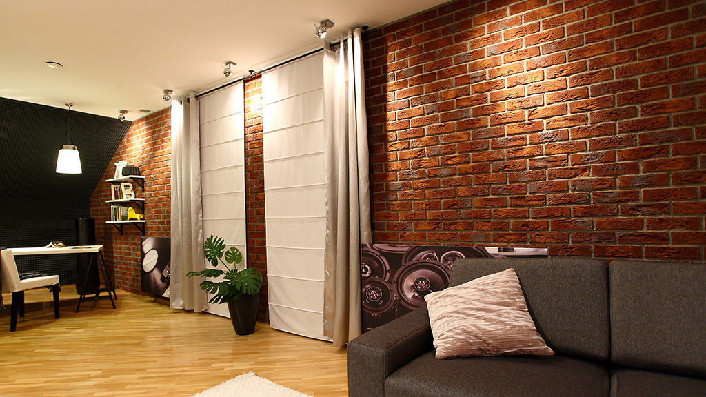 Płytka cegłopodobna na ściane do mieszkania w stylu rustykalnymCountry Stegu