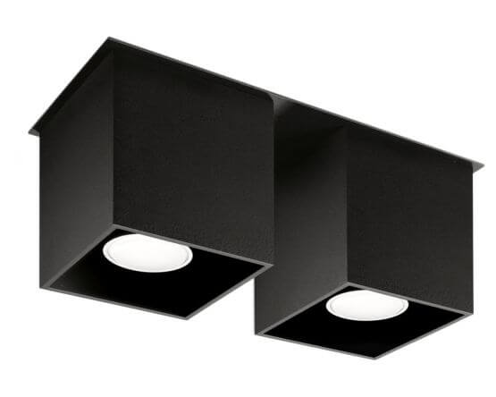 Plafon Quad 2 Czarny SL.0063 Sollux