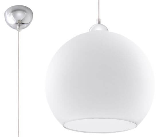 Lampa Wisząca Ball Biała SL.0256 Sollux