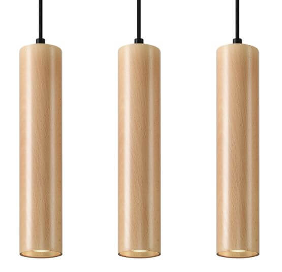 Lampa Wisząca Lino Naturalne Drewno 3 SL.0638 Sollux