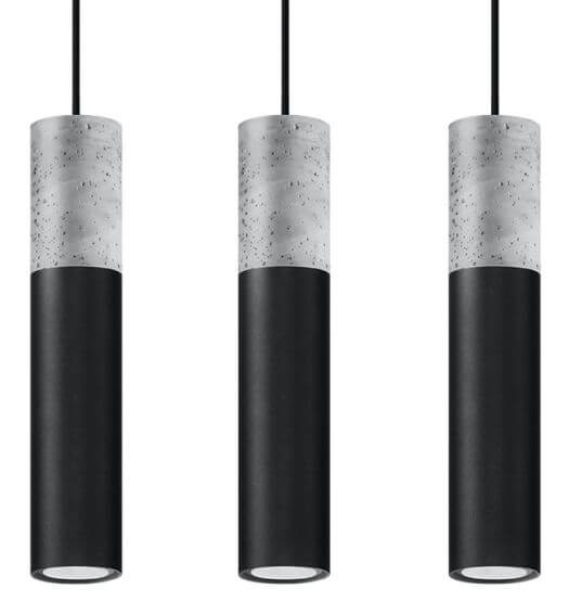 Lampa Wisząca Borgio 3 Czarny SL.0652 Sollux
