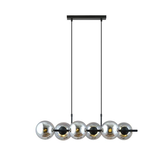 Lampa wisząca RORY 6 nowoczesna czarna E14 10W LED