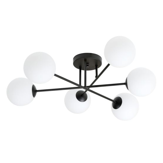 Lampa sufitowa ROMA nowoczesna czarna E14 10W LED