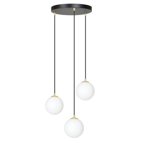 Lampa wisząca ROYAL nowoczesna czarna / złota E14 10W LED