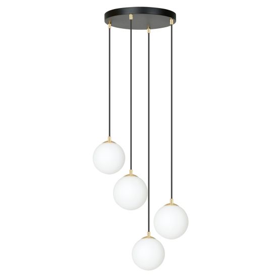 Lampa wisząca ROYAL nowoczesna czarna / złota E14 10W LED