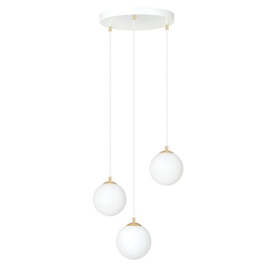 Lampa wisząca ROYAL nowoczesna biała / złota E14 10W LED