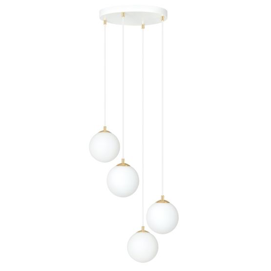 Lampa wisząca ROYAL nowoczesna biała / złota E14 10W LED