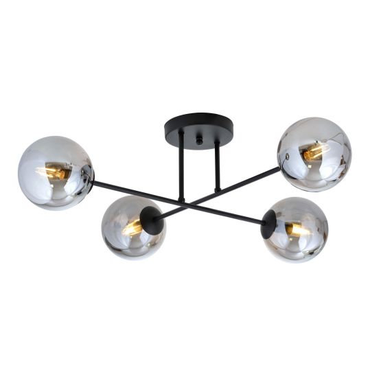 Lampa sufitowa ROMA nowoczesna czarna E14 10W LED