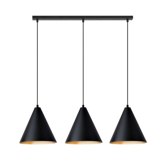 Lampa wisząca REBEL nowoczesna czarna / złota E27 15W LED