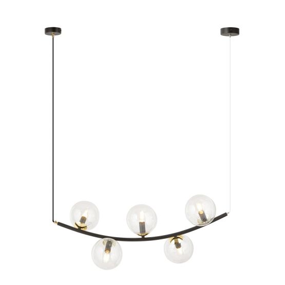 Lampa wisząca RITZ nowoczesna czarna / złota E14 10W LED