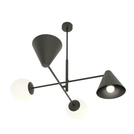 Żyrandol HERMES nowoczesny czarny E14 10W LED