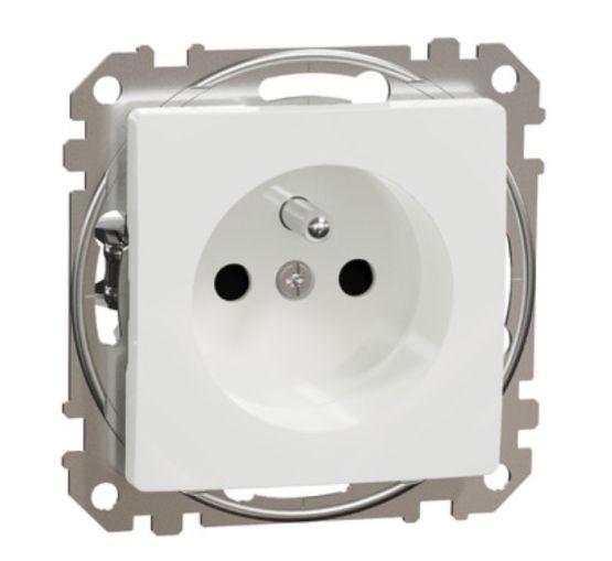 Gniazdo Pojedyncze z Uziemieniem, 2P+PE z Przesłonami Biały Sedna Design SDD111011 Schneider Electric