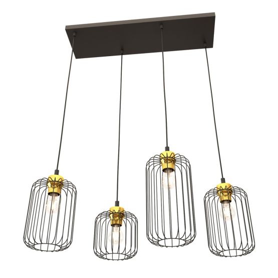 Lampa wisząca VANDER nowoczesna czarna / złota E27 15W LED
