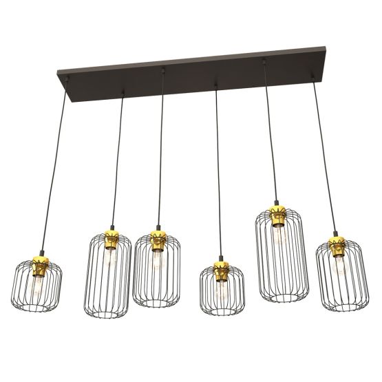 Lampa wisząca VANDER nowoczesna czarna / złota E27 15W LED