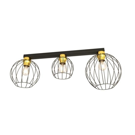 Lampa sufitowa NEST nowoczesna czarna / złota E27 15W LED