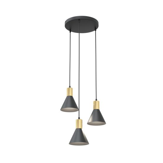 Lampa wisząca ROSA nowoczesna czarna / złota E27 15W LED
