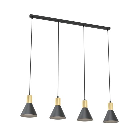 Lampa wisząca ROSA nowoczesna czarna / złota E27 15W LED