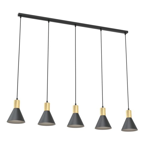 Lampa wisząca ROSA nowoczesna czarna / złota E27 15W LED