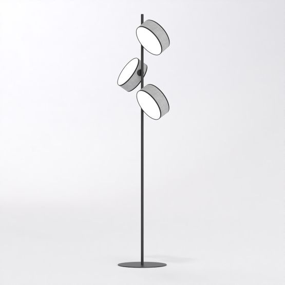 Lampa podłogowa DRUMZ nowoczesna szara E14 10W LED