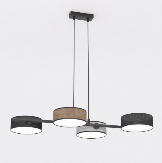 Lampa wisząca DRUMZ nowoczesna czarna E14 10W LED