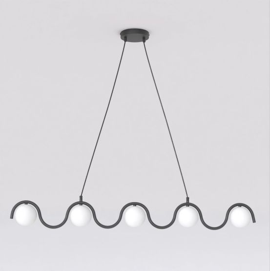 Lampa wisząca SINUS nowoczesna czarna G9 8W LED