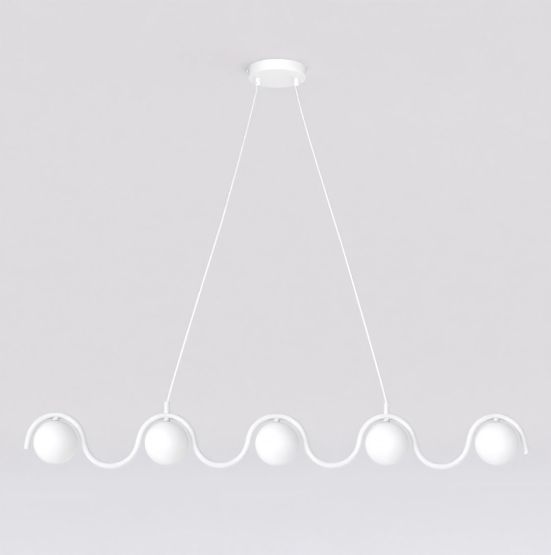 Lampa wisząca SINUS nowoczesna biała G9 8W LED
