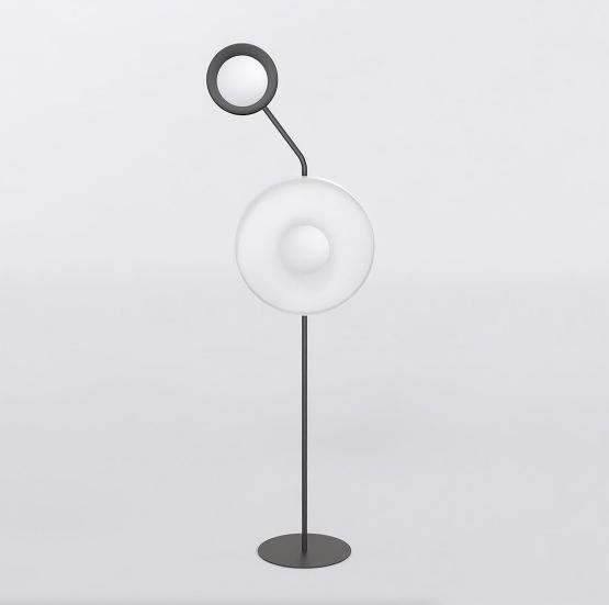 Lampa podłogowa KISS nowoczesna czarna G9 8W LED