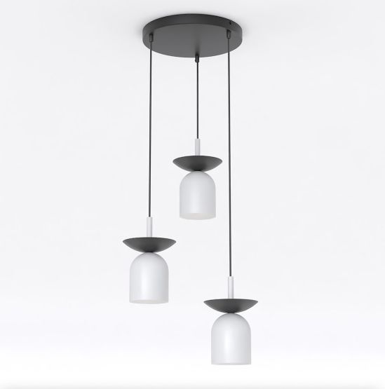 Lampa wisząca EGO nowoczesna szara E14 10W LED
