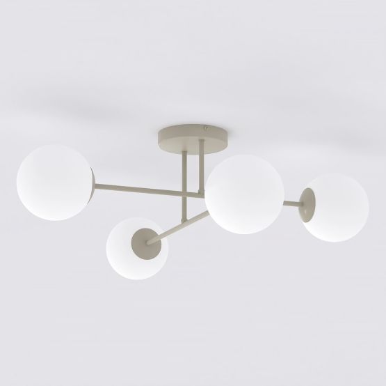 Lampa sufitowa ROMA 4 Opal nowoczesna beżowa E14 10W LED