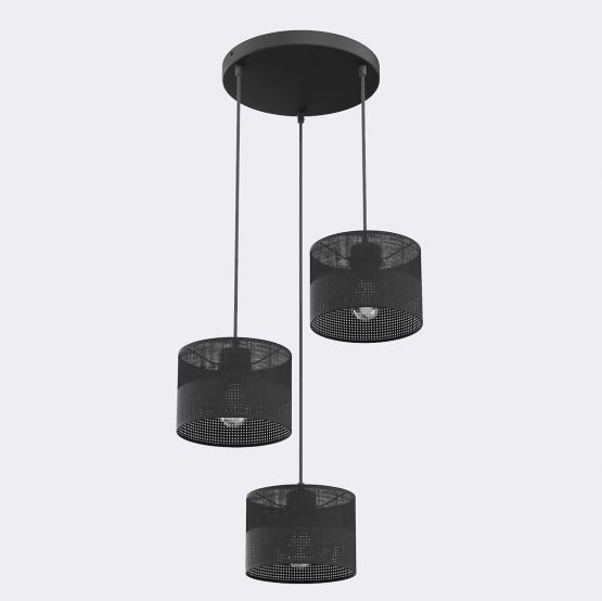 Lampa wisząca KARBON nowoczesna czarna E27 15W LED