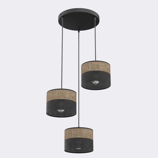 Lampa wisząca KARBON nowoczesna czarna E27 15W LED