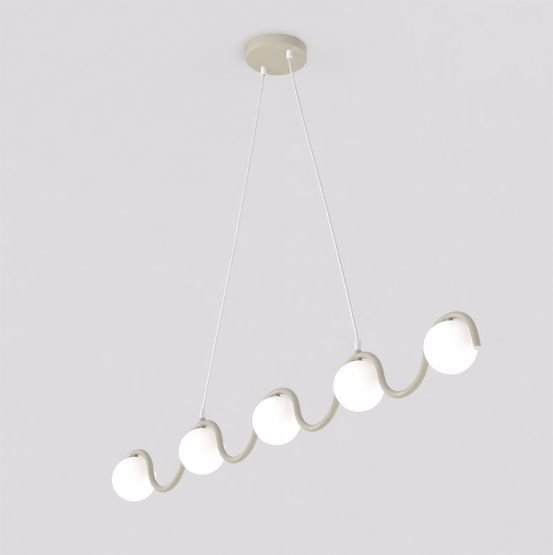 Lampa wisząca SINUS nowoczesna beżowa G9 8W LED