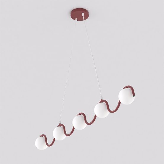 Lampa wisząca SINUS nowoczesna burgundowa G9 8W LED