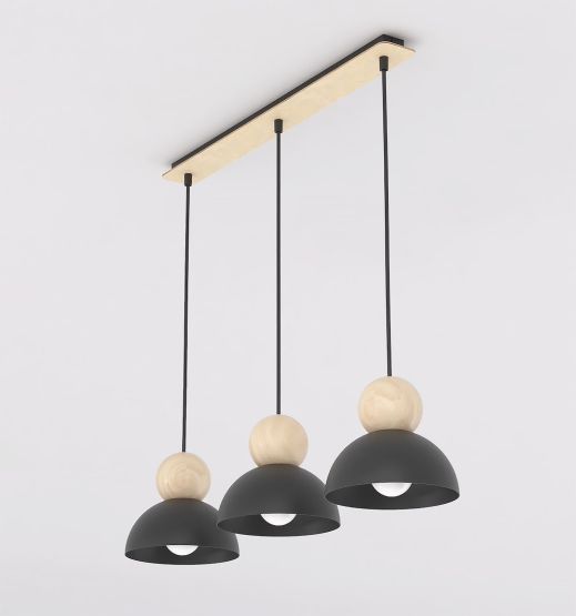 Lampa wisząca KAKI nowoczesna czarna E27 15W LED