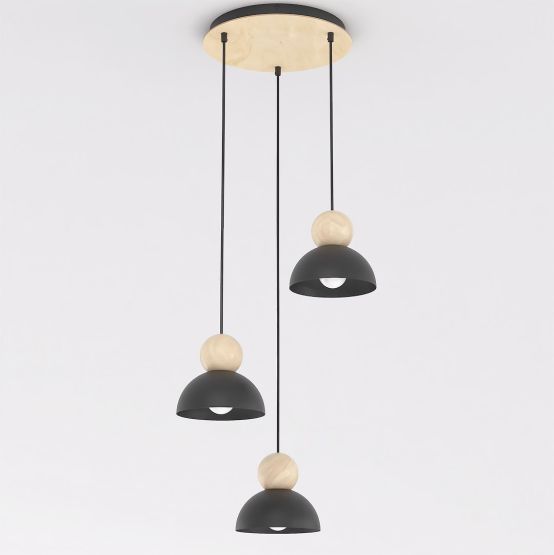 Lampa wisząca KAKI nowoczesna czarna E27 15W LED