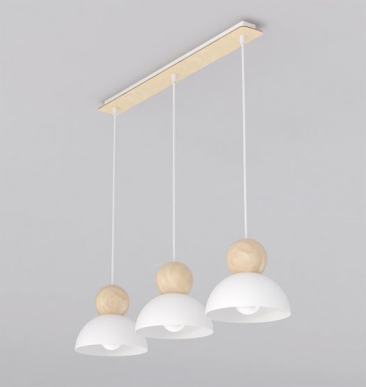 Lampa wisząca KAKI 3 nowoczesna biała E27 15W LED