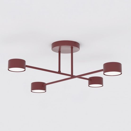 Lampa sufitowa HALO nowoczesna burgundowa GX53 10W LED