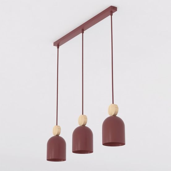 Lampa wisząca MESI nowoczesna burgundowa GU10 8W LED