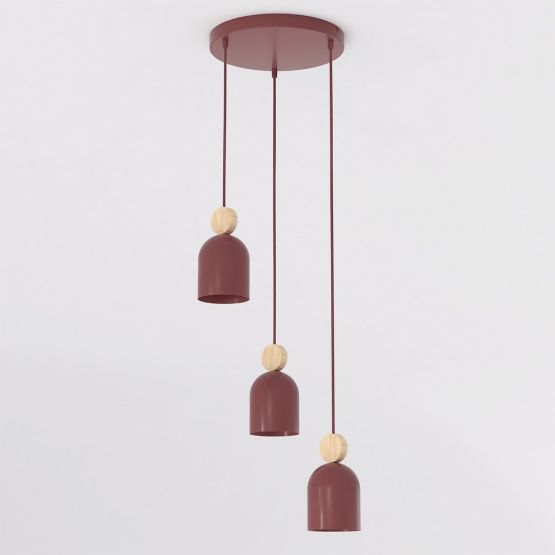 Lampa wisząca MESI nowoczesna burgundowa GU10 8W LED