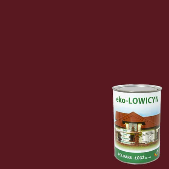 Farba Eko Lowicyn Czerwony Winny 1L RAL 3005 Polifarb Łódź - OUTLET towar niepełnowartościowy