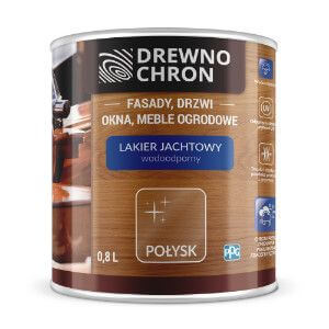 Zestaw Lakier Jachtowy UV Połysk 0,8L Drewnochron + Pędzel Włoski 70 mm GRATIS