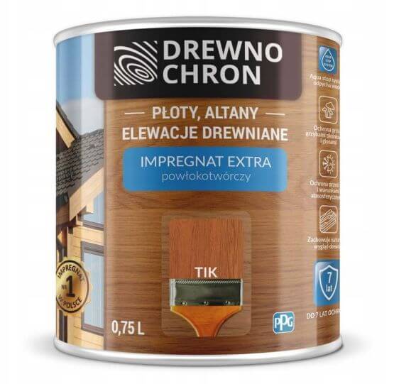 Zestaw Impregnat Extra Powłokotwórczy Tik 0,75L Drewnochron + Pędzel Włoski 70 mm GRATIS Zestaw Impregnat Extra Powłokotwórczy Tik 0,75L Drewnochron + Pędzel Włoski 70 mm GRATIS