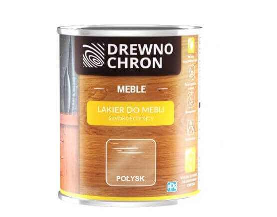 Zestaw Lakier Do Mebli Bezbarwny Połysk 0,75 L Drewnochron + Pędzel Włoski 70 mm GRATIS Zestaw Lakier Do Mebli Bezbarwny Połysk 0,75 L Drewnochron + Pędzel Włoski 70 mm GRATIS
