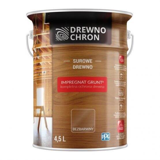 Impregnat_Drewnochron_Grunt_bezbarwny_4_5_l-732263-506692 Zestaw Impregnat Grunt Bezbarwny 4.5L Drewnochron + Pędzel Włoski 70 mm GRATIS