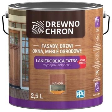 Zestaw Lakierobejca Extra Mahoń 2,5L Drewnochron + Pędzel Włoski 70 mm GRATIS