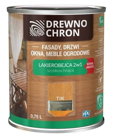 Zestaw Lakierobejca 2w1 Tik 0.75L Drewnochron + Pędzel Włoski 70 mm GRATIS