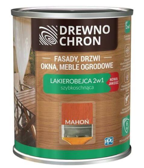 Lakierobejca-2-W-1-Mahon-0,2L-Drewnochron Zestaw Lakierobejca 2 W 1 Mahoń 0,2L Drewnochron + Pędzel Włoski 70 mm GRATIS