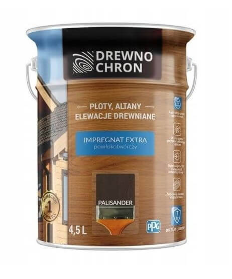 Zestaw Impregnat Extra Powłokotwórczy Palisander 4,5L Drewnochron + Pędzel Włoski 70 mm GRATIS Zestaw Impregnat Extra Powłokotwórczy Palisander 4,5L Drewnochron + Pędzel Włoski 70 mm GRATIS