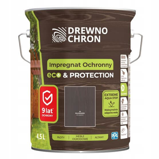 Zestaw Impregnat Ochronny Eco&Protection Palisander 4.5L Drewnochron + Pędzel Włoski 70 mm GRATIS Zestaw Impregnat Ochronny Eco&Protection Palisander 4.5L Drewnochron + Pędzel Włoski 70 mm GRATIS