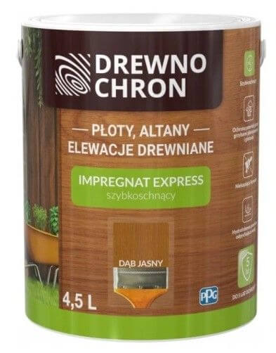 Zestaw Express Ogród Dąb Jasny 4.5L Drewnochron + Pędzel Włoski 70 mm GRATIS